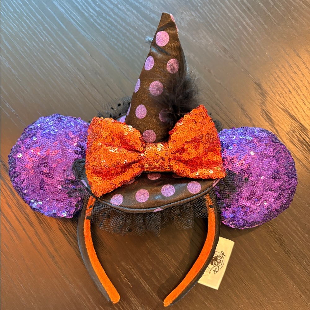 Disney Halloween Minnie Mouse Headband with Purple and Orange